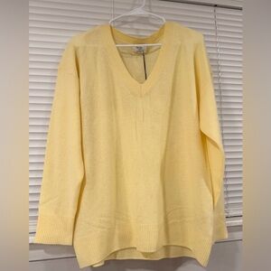 Aritzia Soft Yellow V-Neck Sweater